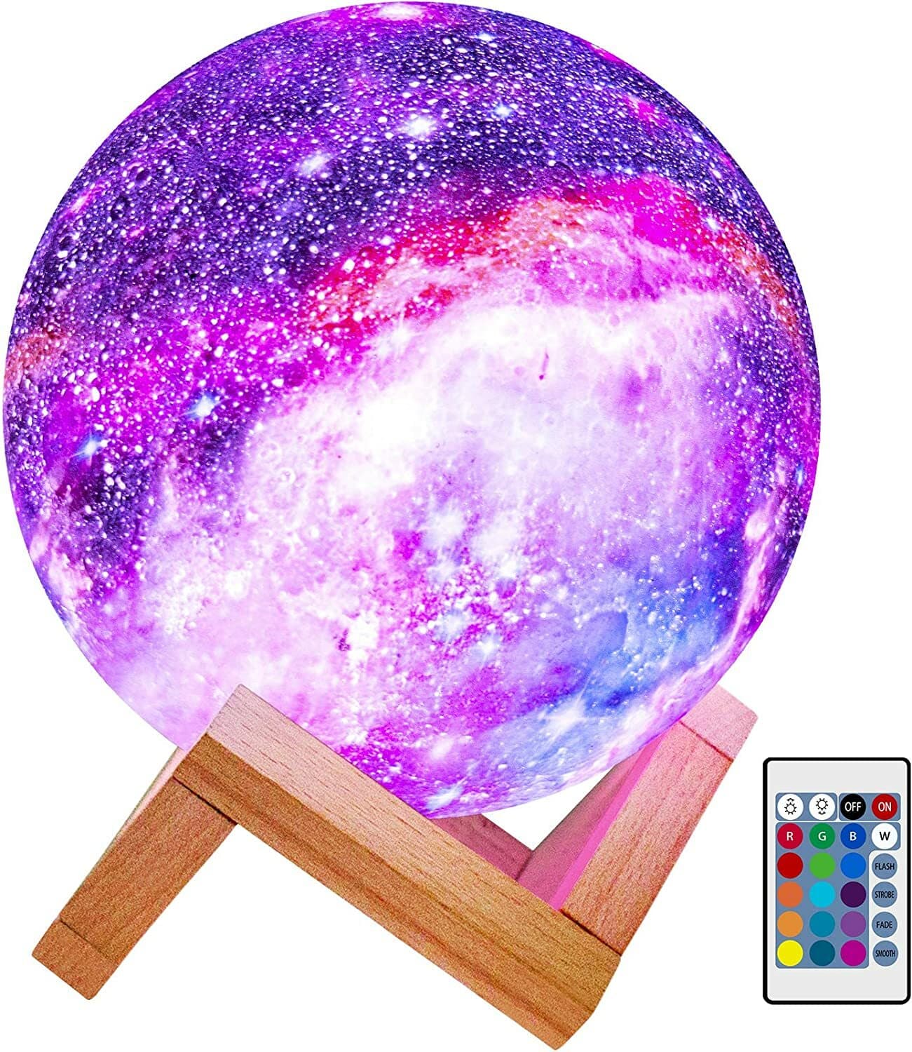 3D Moon Lamp 16 Colours — LED Night Light with Remote, Kids Gift